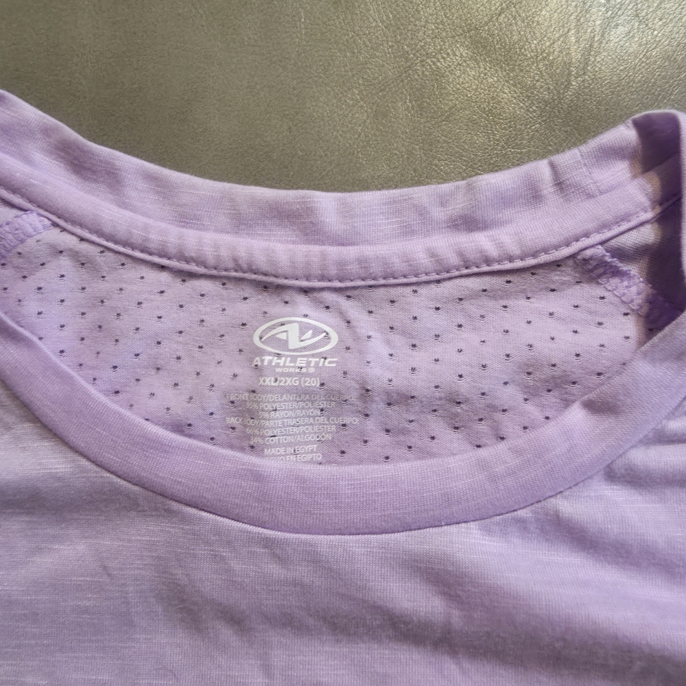 Athletic Works  Lavender Short Sleeve Tee With Mesh Back - Picture 6 of 6